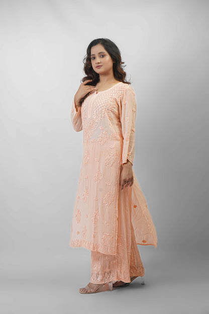 Premium Viscose Chikankari Kurti Palazzo Set