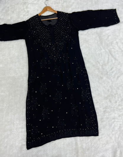Muqaish Work Viscose Chikankari Kurta – Premium Lucknowi Craftsmanship