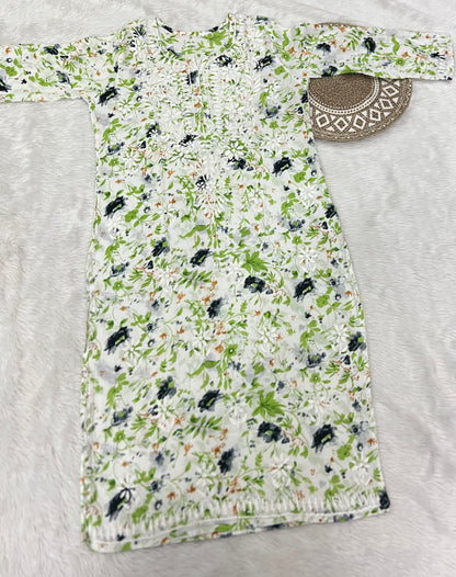 Summer Friendly Mul Cotton Handwork Chikankari Kurti