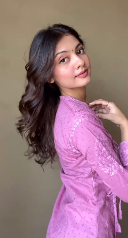 Anjali Rana Dobby Cotton Handwork Angrakha