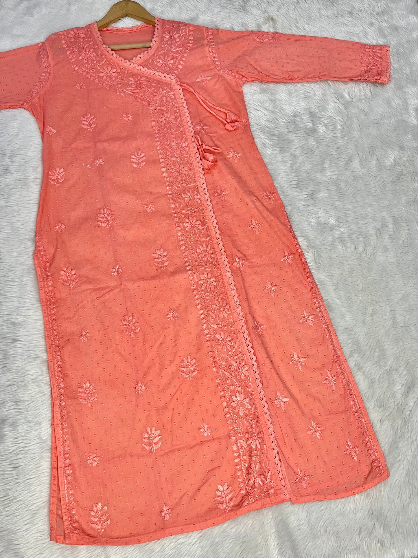 Anjali Rana Dobby Cotton Handwork Angrakha