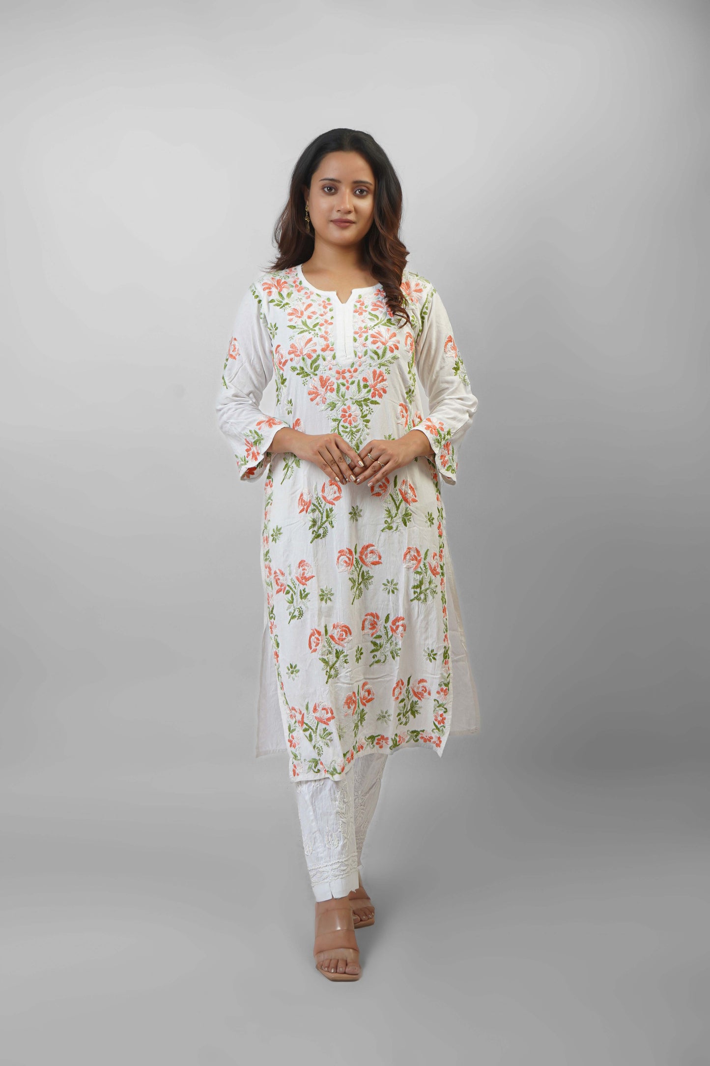 Rayon Fabric Dual Thread Soft Heavy Embroidered kurta