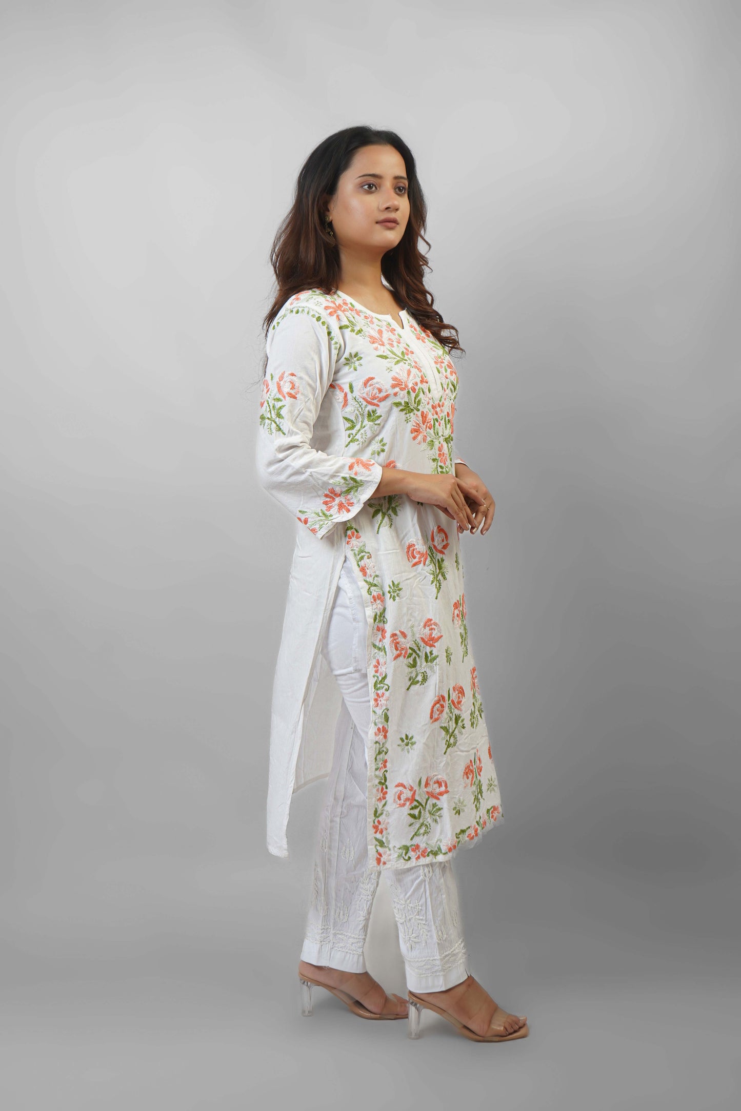 Rayon Fabric Dual Thread Soft Heavy Embroidered kurta