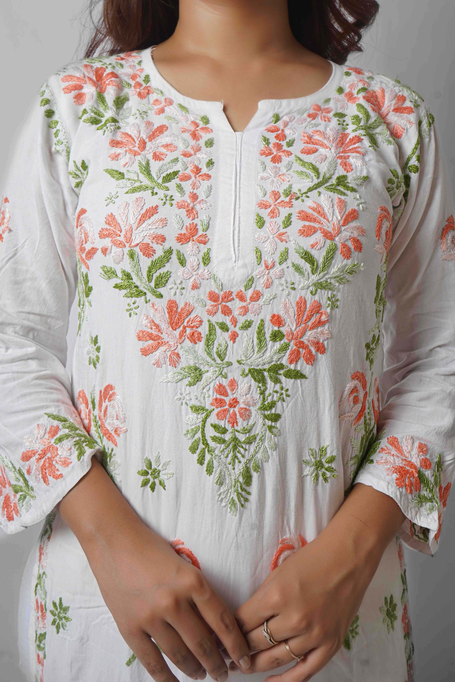 Rayon Fabric Dual Thread Soft Heavy Embroidered kurta