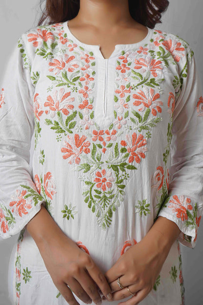 Rayon Fabric Dual Thread Soft Heavy Embroidered kurta