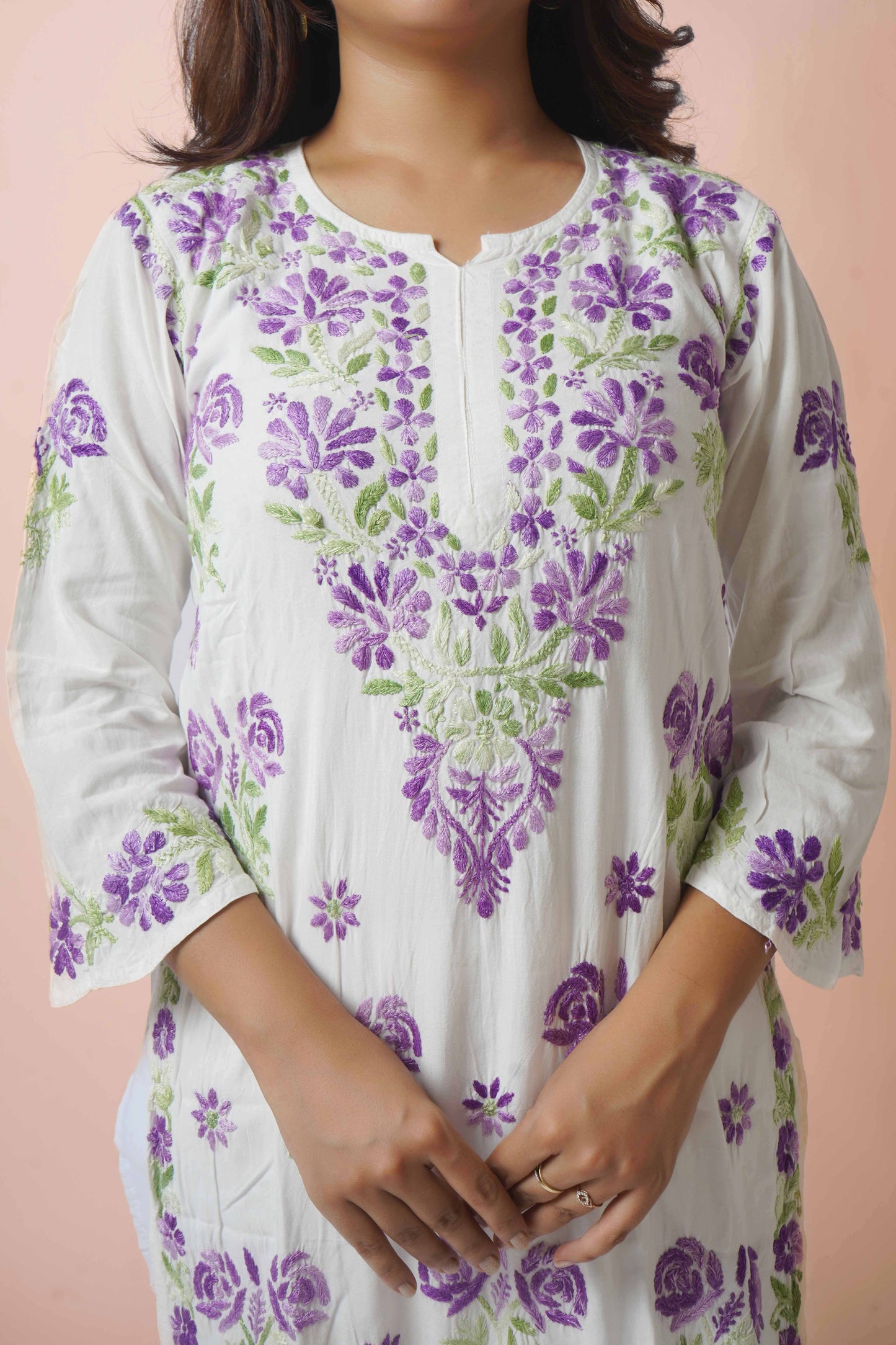 Rayon Fabric Dual Thread Soft Heavy Embroidered kurta