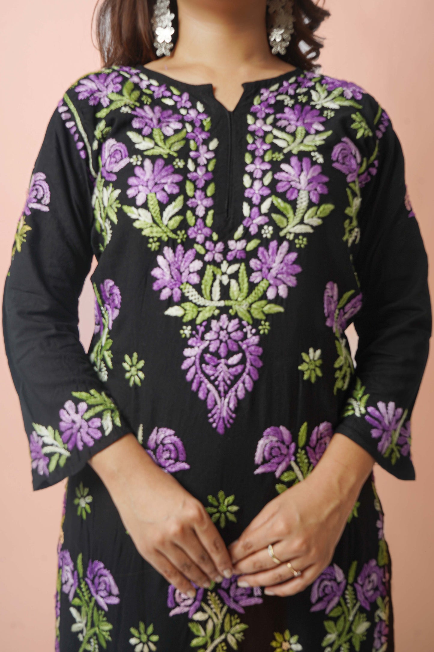 Rayon Fabric Dual Thread Soft Heavy Embroidered kurta