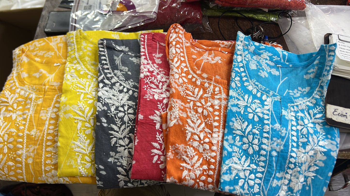 Mul Cotton Chikankari Kurta for Women | Soft Hand Embroidered Summer Wear