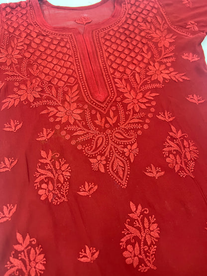 Premium Viscose Chikankari Kurti Palazzo Set