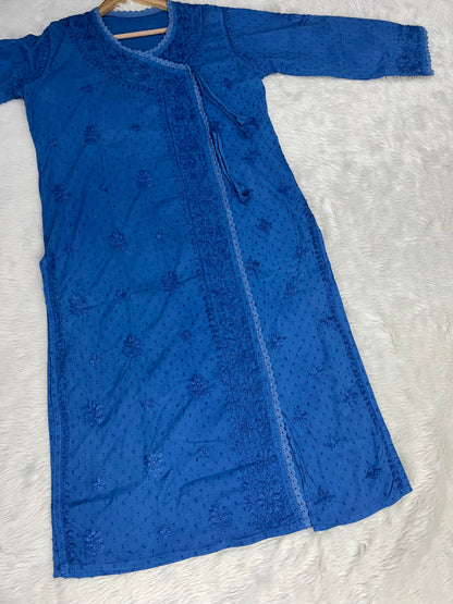 Anjali Rana Dobby Cotton Handwork Angrakha