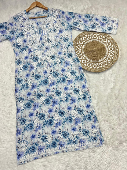 Mul Cotton Handwork Lucknowi Chikankari Kurti