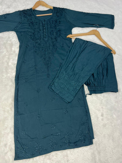 Dobby Cotton Chikankari 3 Pcs Set