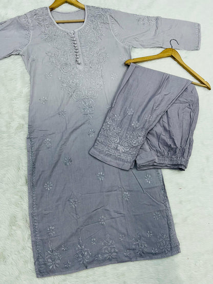 Dobby Cotton Chikankari 3 Pcs Set