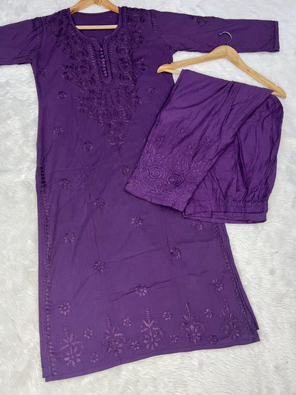 Dobby Cotton Chikankari 3 Pcs Set