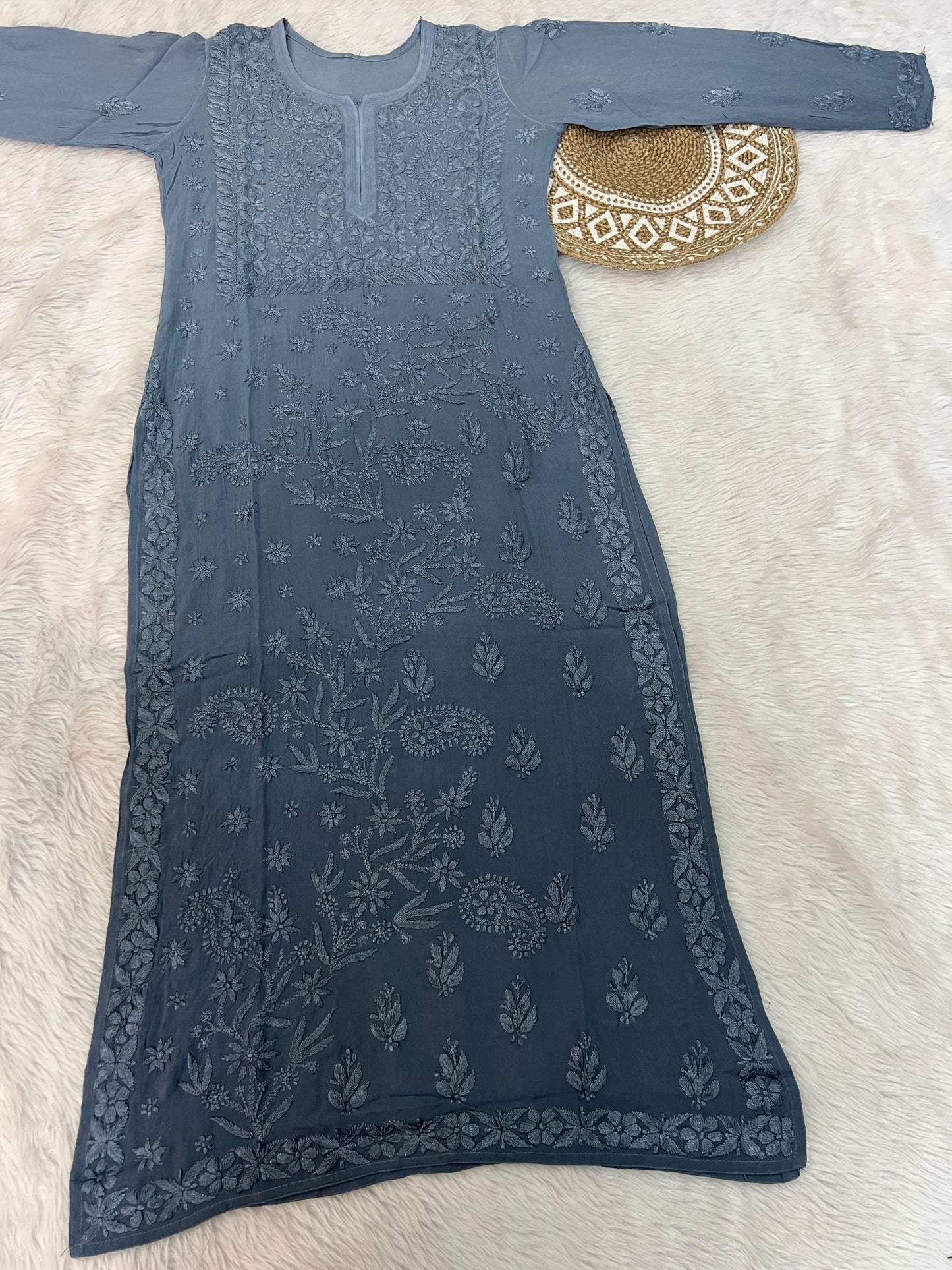 Premium Viscose Fabric HandWork Chikankari Kurti – Ombre Shades