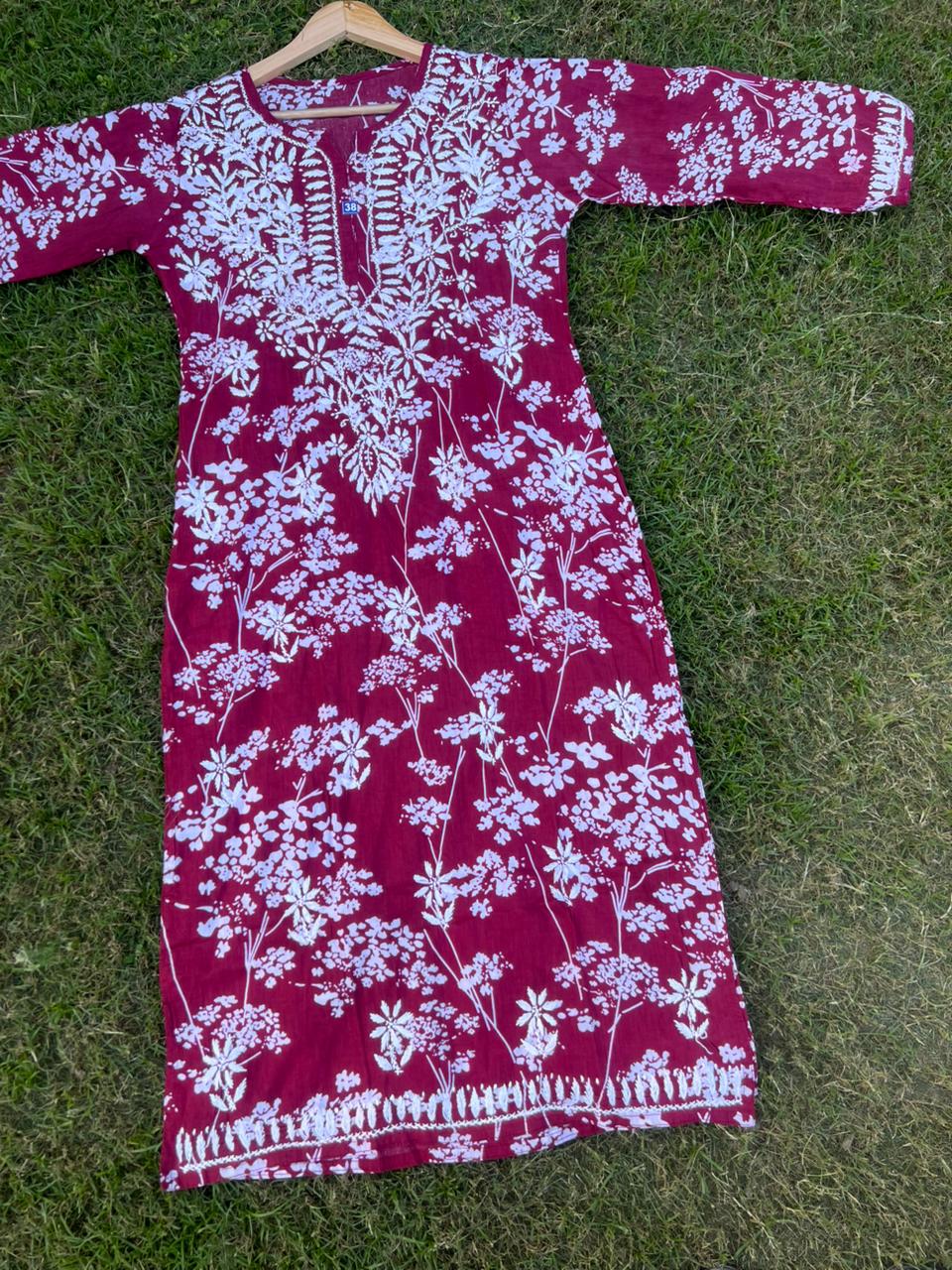 Mul Cotton Chikankari Kurta for Women | Soft Hand Embroidered Summer Wear