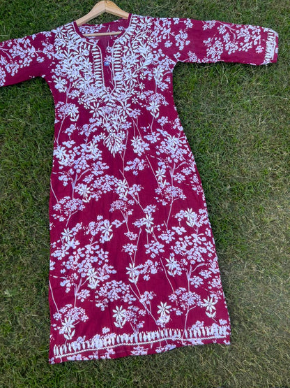 Mul Cotton Chikankari Kurta for Women | Soft Hand Embroidered Summer Wear