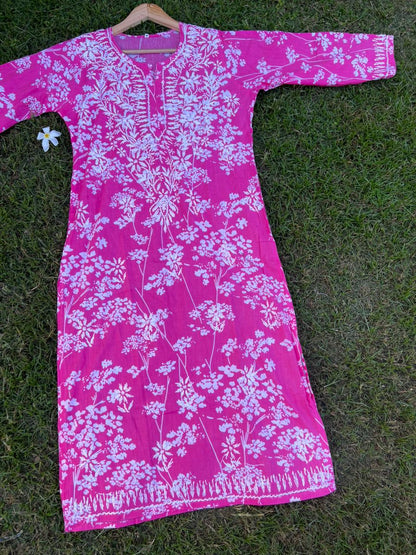Mul Cotton Chikankari Kurta for Women | Soft Hand Embroidered Summer Wear