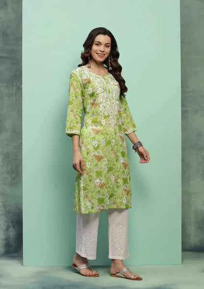 Lucknowi Handwork Mul Cotton Kurti