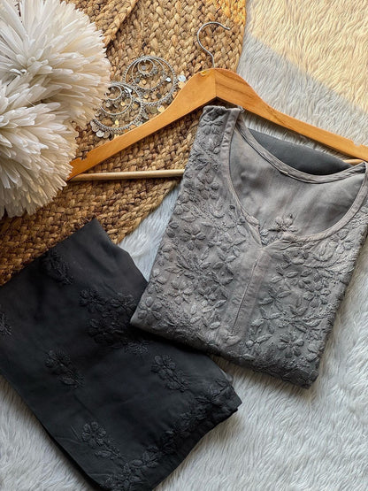 Premium Rayon Fabric Handwork  Kurti Palazzo Set