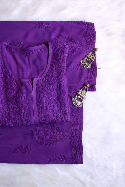 Premium Rayon Fabric Handwork  Kurti Palazzo Set