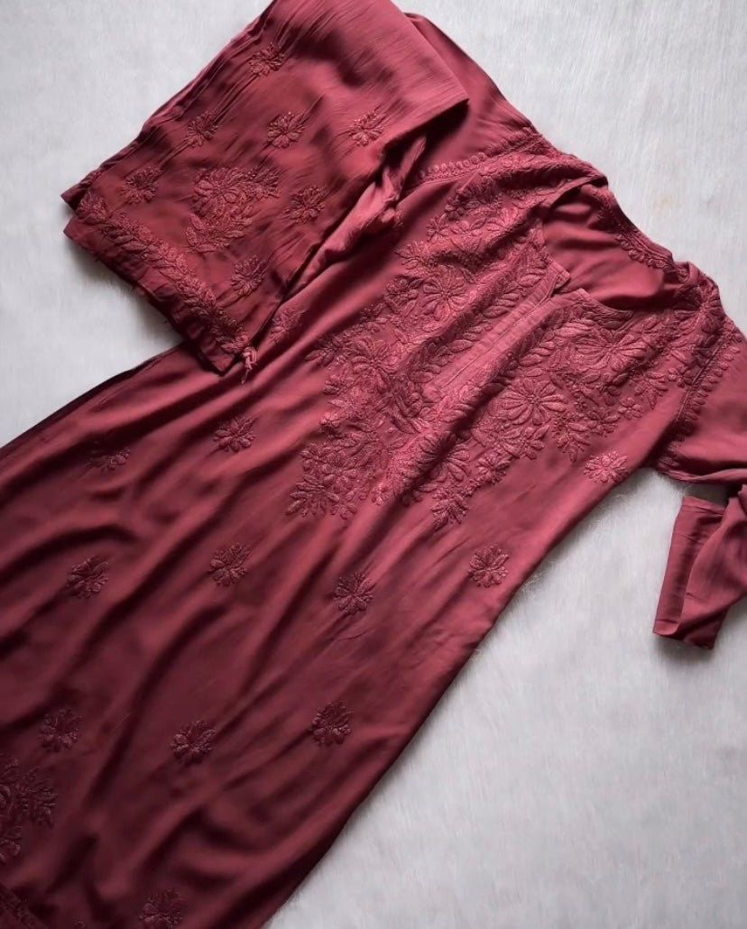 Premium Rayon Fabric Handwork  Kurti Palazzo Set