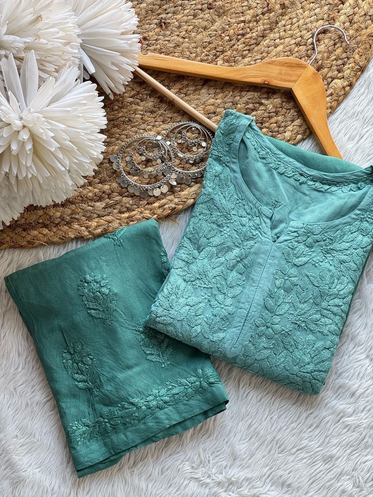 Premium Rayon Fabric Handwork  Kurti Palazzo Set