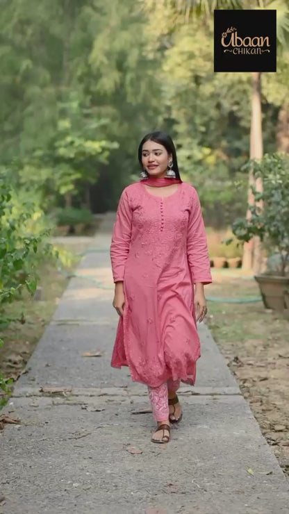 Dobby Cotton Chikankari 3 Pcs Set