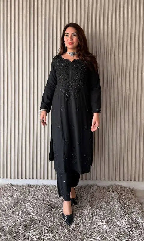 Mukaish work Rayon fabric Kurti Palazzo Set