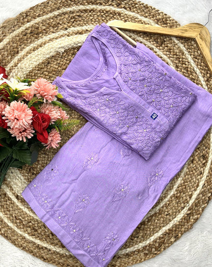 Mukaish work Rayon fabric Kurti Palazzo Set