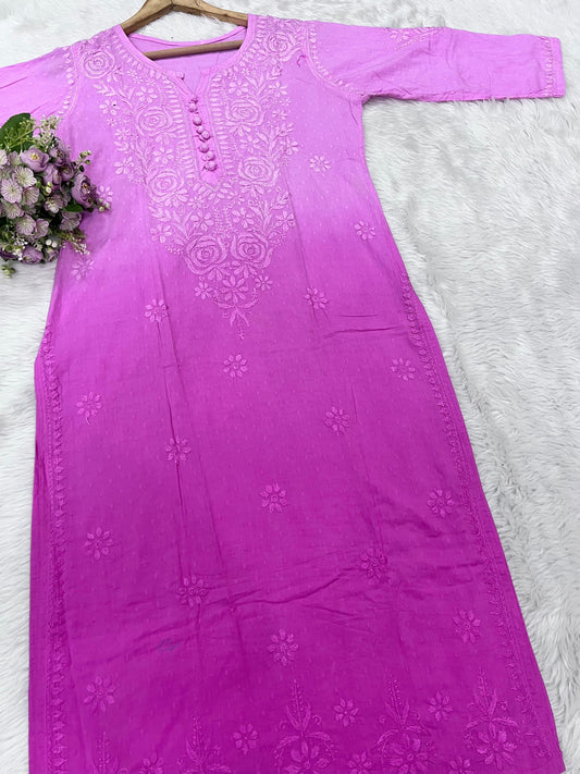 Dobby Cotton Handwork Chikankari Kurti